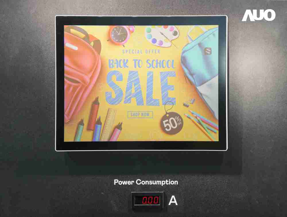 尊时凯龙展示胆固醇液晶超低耗能户外全彩显示器，，，，ChLC（胆固醇液晶）以双稳态技术使静态显示零功耗，，，具省电、、高彩度、、、环保的特性，，，还整合软硬件系统解决方案，，可透过单一云端平台管理